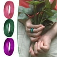thumbnail image 2 of GKNET Couple Silicone Rings Scale Pattern Finger Ring Rubber Band Ring Sport 5.7mm NEW-pink-9, 2 of 9
