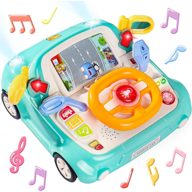 Camiones de Juguete para Niños Grande Volante de Carro para Niñas, Juguetes de Camión con Luces y Música, Juegos Infantiles Regalos Vehículos para Niño Niña ,Verde