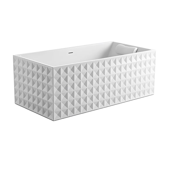 Transolid K-Aftd6731-G31 Delmare 67" Free Standing Acrylic Soaking Tub - White