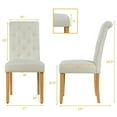 thumbnail image 2 of Gymax 4PCS Upholstered Dining Chair High Back Armless Chair w/ Wooden Legs Beige, 2 of 8