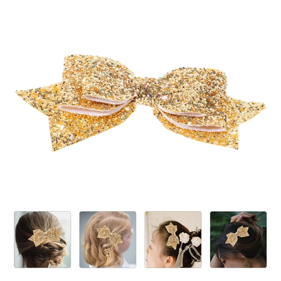 DEEPCRAFF 2-Pack Golden Sequin Cloth Hair Clips for Wedding, Graduation, Party, and Special Occasion Styles