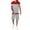 Red, variant on JLFKNG Fashion Men's 2Pcs Outfits Patchwork Color Short Sleeve T Shirts And Shorts With Elastic Waist Drawstring Breathable Casual Loose Fit Comfy Summer Clothes