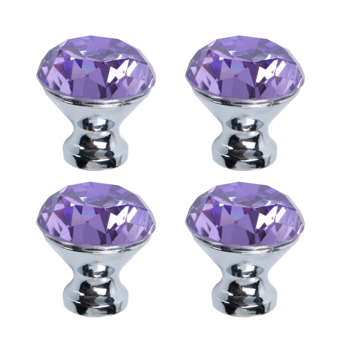 Uxcell Crystal Knobs Handle for Home Kitchen Drawer Wardrobe Dresser Door Cupboard,4Pcs Purple