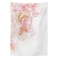 thumbnail image 3 of Ambesonne Fish Tablecloth Rectangular Table Cover, Pink Floral, 60"x84", Pink Yellow, 3 of 4