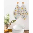 thumbnail image 2 of Easter Kitchen Dish Towels for Drying Dishes Set of 2, Spring Watercolor Bunny Eggs Flowers Beige Waffle Weave Microfiber Hand Tea Bathroom Towels Quick Dry & Absorbent Towel 12x12, 2 of 7