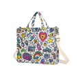 thumbnail image 7 of FORMRS Womens Corduroy Tote Bag Crossbody Shoulder Handbag with Pocket, White Doodle Pattern, 7 of 7