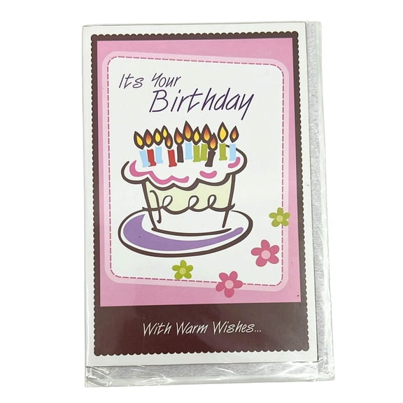 Elegant 8X5.5 inches Happy Birthday Greeting Card with Envelop: 1CT