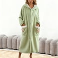 thumbnail image 2 of NAFUU Robes For Women Flannel Hooded Bathrobe Winter Bear Print Cozy Loungewear Long Shawl Collar Robe Sleepwear Nightwear Comfy Cute Pajamas, 2 of 4