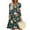 Blue, variant on Christmas Dresses for Women Women's Christmas Printed Fashionable V-neck Button Seven Part Cuff Pocket Dress for Holiday Party,Army Green,L