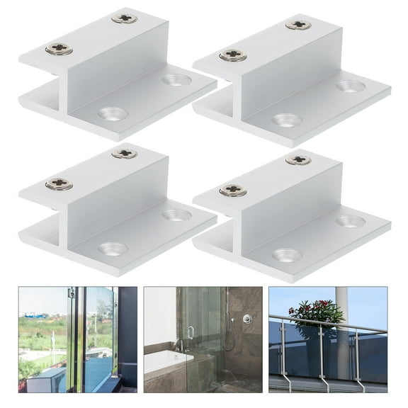 ULTNICE 5pcs Heavy Duty Glass Shelf Brackets Premium Wall Mounted Clamps For Floating Shelves Design Easy Installation