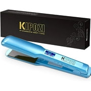 KIPOZI Professional Salon Tools Travel Size 1.75" Wide Titanium Ceramic Flat Iron Hair Straightener, Blue