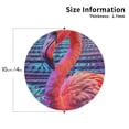 thumbnail image 2 of Honeii Digital Flamingo Vibrant Art Print Leather Coaster Set of 4, Ideal for Safeguarding Your Furniture from Drinks Spills and Effortless Cleanup-Round Shape, 2 of 6