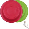 thumbnail image 1 of Red+Green - Dog Frisbee 2 Discs 17cm Natural Rubber Dog Toy, 1 of 5