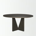 thumbnail image 5 of Tarro 60" Round Textured Espresso Wood w/ Geometrical Base Dining Table, 5 of 6