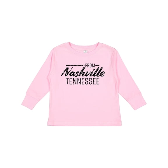 Inktastic From Nashville, Tennessee- State Capital Distressed Text Boys or Girls Long Sleeve Toddler T-Shirt