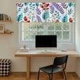 thumbnail image 5 of Spring Leaves Tier Curtains 36 Inch Length, Watercolor Leaf Botanical Nature Light Blue Cafe Short Curtains for Bathroom Over Sink, Small Kitchen Curtain Light Filtering Drapes 2 Panels 27.5"Wx36"L, 5 of 8