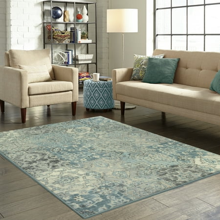 Contemporary Green Indoor Rugs - Better Homes & Gardens Distressed Patchwork Print Area Rug or Runner