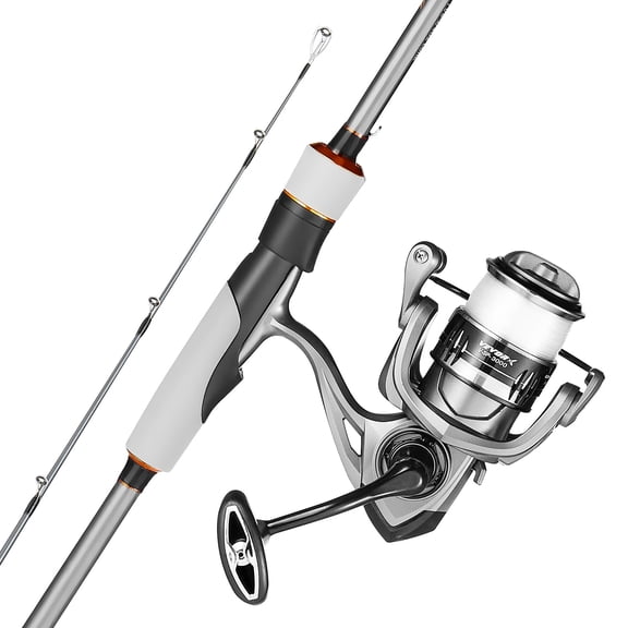 VEVOR Rod and Fishing Reel Combo, IM6 Carbon Fiber Spinning Rod and Reel Combo, Bass Fishing Pole with 6.5 ft Two-Piece Rods, 7 1 Ball Bearings, EVA Handle, Stainless Steel Guides with Ceramic Rings