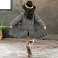 thumbnail image 5 of 2021 New Spring Autumn Fashion Plaid Woolen Coat Hooded Jacket Winter Warm Overcoat Teens Girls Houndstooth Wool Coat for Girls, 5 of 6
