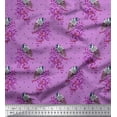 thumbnail image 1 of Soimoi Cotton Cambric Fabric Dot,Leaves & European Goldfinch Bird Fabric Prints by Yard 56 Inch Wide, 1 of 1