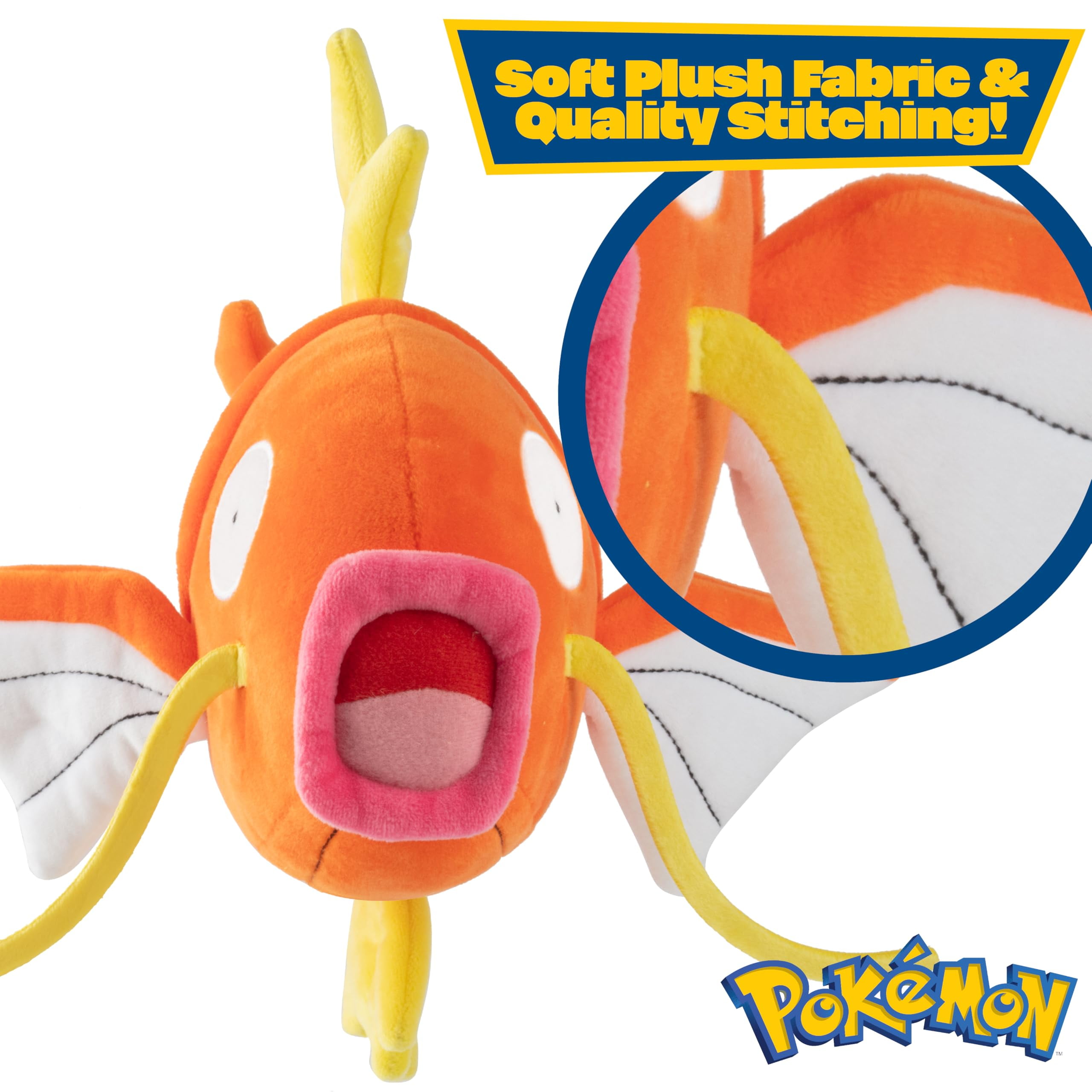 Pokemon 8" Magikarp Plush - Officially Licensed - Generation 1 Figure - Soft Stuffed Animal Toy - Gift for Kids, Boys, Girls - 2+