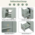 thumbnail image 4 of 36-inch Bathroom Vanity with Resin Sink, Modern Freestanding Single Bathroom Cabinet Sink with 2 Drawers, Adjustable Storage Shelf and 2 Soft-close Doors, Green, 4 of 7