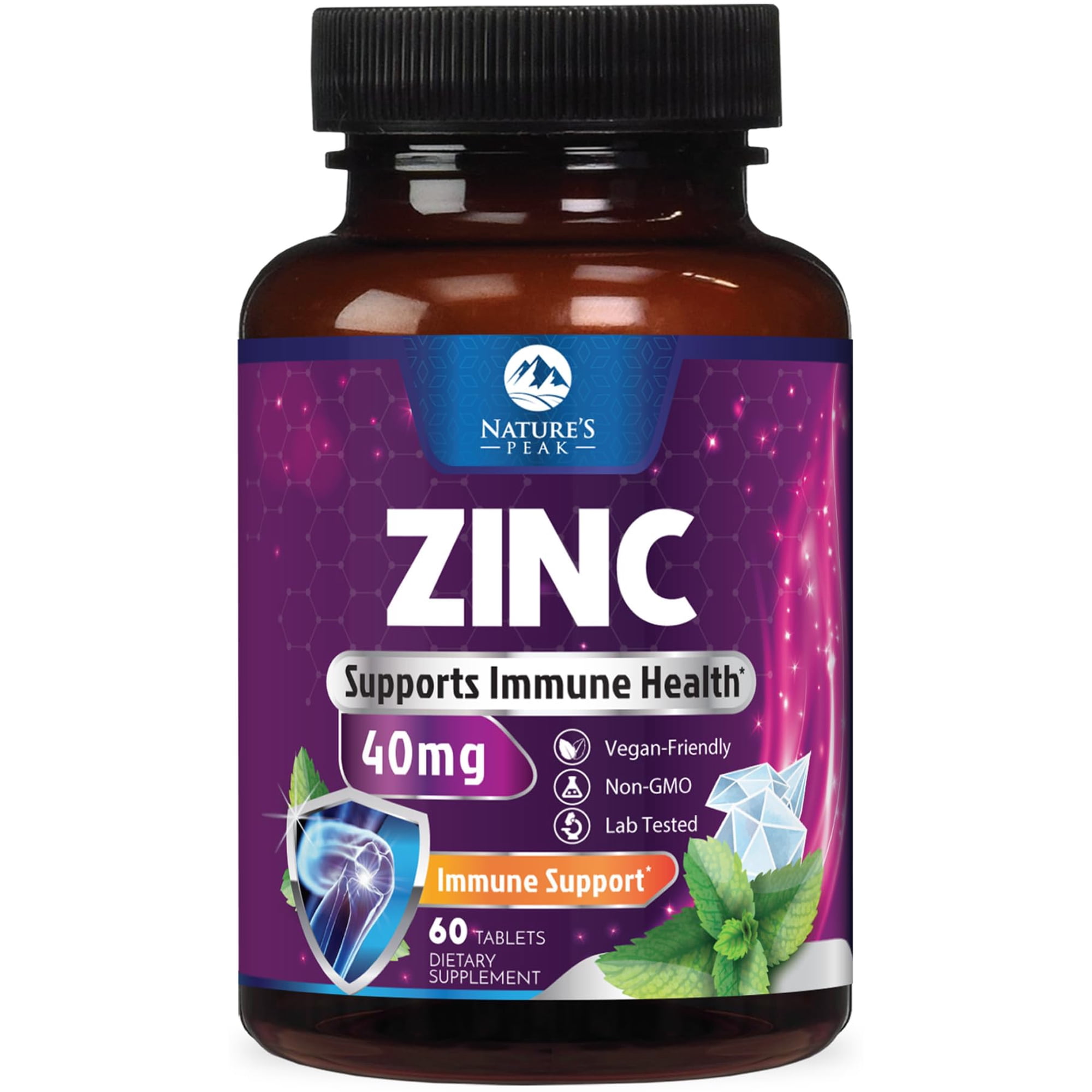 Zinc Supplements 40mg - 40mg of Zinc is the NIH's Safe Upper Daily Limit for Women & Men - Best Zink Supplement for Immune Support, Antioxidant, Skin Health, Gluten Free, Bottled in USA - 60 Caplets