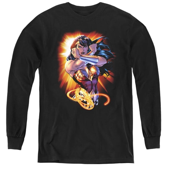 Jla - Wonder Rays - Youth Long Sleeve Shirt - Small