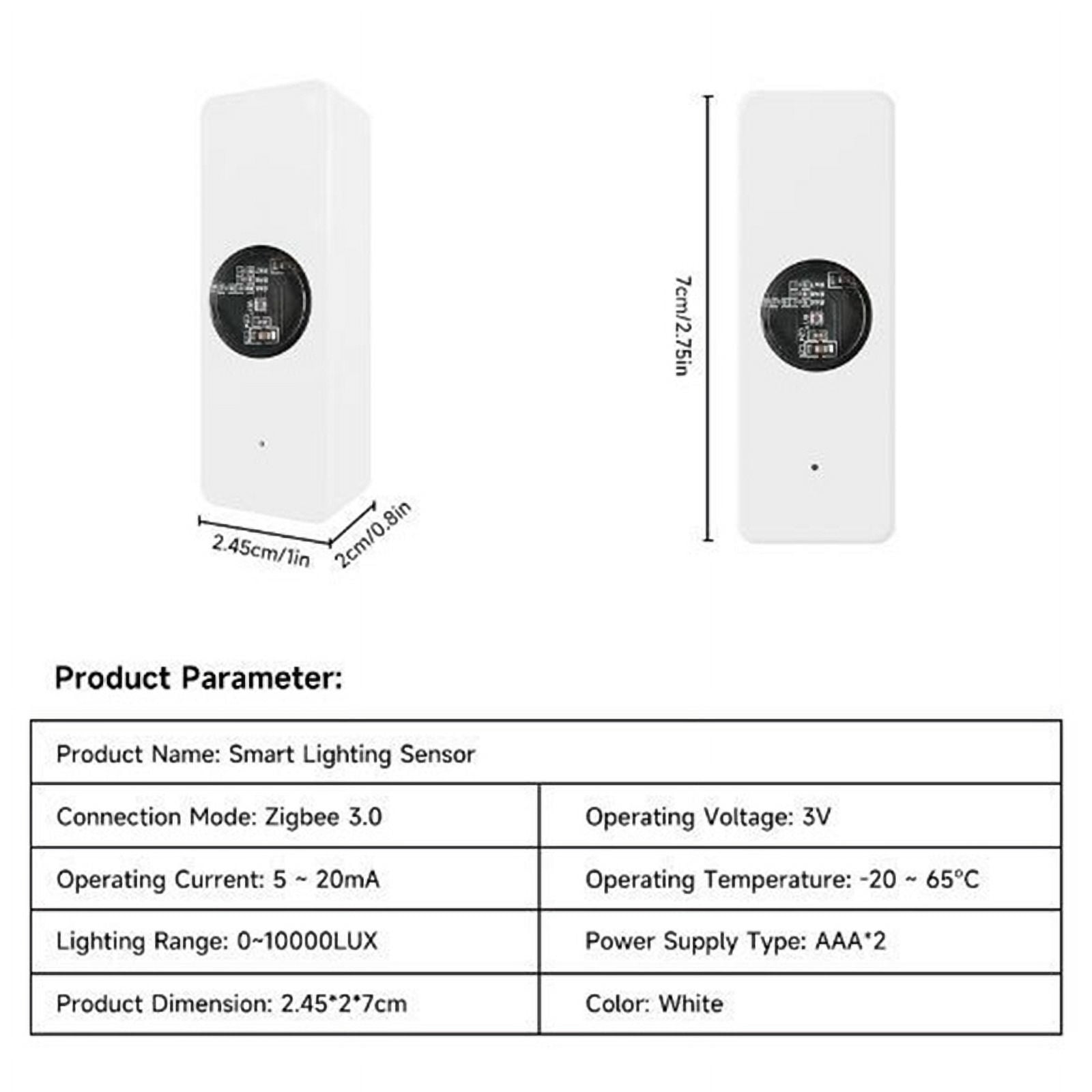 2X Tuya ZigBee Light Sensor Luminance Sensor Beam Sensor Real-Time Luminance Detection Smart Home Automation App Control