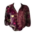thumbnail image 4 of Womens Tops Stylish Print Long Sleeve Cotton Button Blouse Spring Summer Shirts for Women Purple 5Xl, 4 of 4