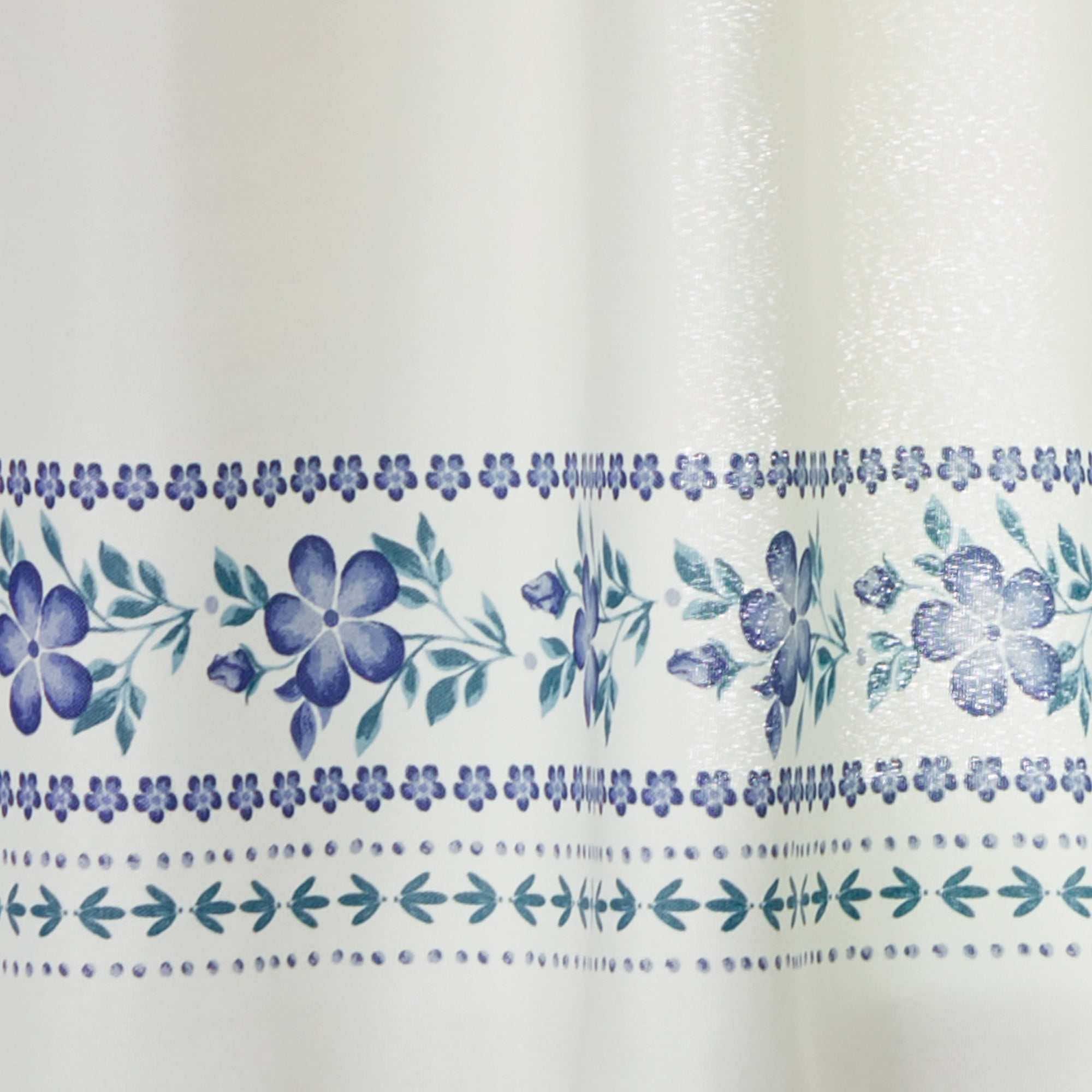 The Pioneer Woman Hattie Border 3-Piece Tier Curtain Set, Teal/Blue-Green, 60 in x 14 in