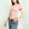 thumbnail image 3 of Kids T-Shirt, Solid Color V-Neck Casual Sports Short Sleeve Top, 3 of 5