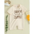 thumbnail image 3 of Liacowi Baby Boys Girls Romper 3M 6M 12M 18M Infant Round Neck Short Sleeve Letter Print Jumpsuit Newborn Summer One Piece Clothes, 3 of 9