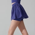 thumbnail image 5 of Yoga Drapey Double Ruffles Athletic Shorts for Women , High Waisted Flowy Tennis Workout Running Tiered Skorts, 5 of 7