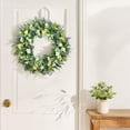 thumbnail image 7 of Bcylexb Spring Summer Wreaths for Front Door, 16 inch Artificial Fake Flower Wreath with Green Leaves Wreath for Wall Window Farmhouse Party Home Holiday Decor, 7 of 7