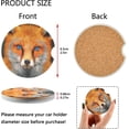 thumbnail image 3 of GZHJMY Fox Car Coasters 2 Pieces, Absorbent Ceramic Cork Base Car Coasters, Drink Cup Holder Coasters, with Finger Notches, Easy to Remove and Clean, 3 of 6