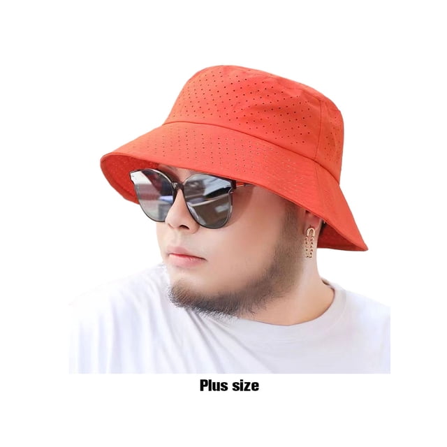 Baohd 1/2/3/5 Lightweight And Comfortable Fisherman Hats For Men Wide Application Polyester Sun Protection Hat orange Plus Size 1 Pc