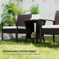 thumbnail image 4 of Outsunny Table Basse d'Extérieur en Osier de 18 Pouces, Table d'Appoint de Patio à 2 Niveaux, Brun, 4 of 10
