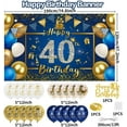 thumbnail image 2 of 40th Birthday Decoration, MMTX Blue Gold 40th Birthday Decoration Man Woman Happy Birthday Banner Triangle Banner Gold Confetti Balloon, 40th Birthday Party Decoration, 2 of 7