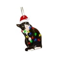 thumbnail image 3 of simhoa Car Rearview Mirror Hanging Pendant Gifts with Lanyard Indoor Christmas Hanging Cat with Santa Hat, 3 of 8