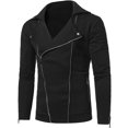 thumbnail image 4 of Chaqueta con capucha de motocicleta Pompotops manga larga color sólido informal cremallera doble tirón hombre talla M, 4 of 4