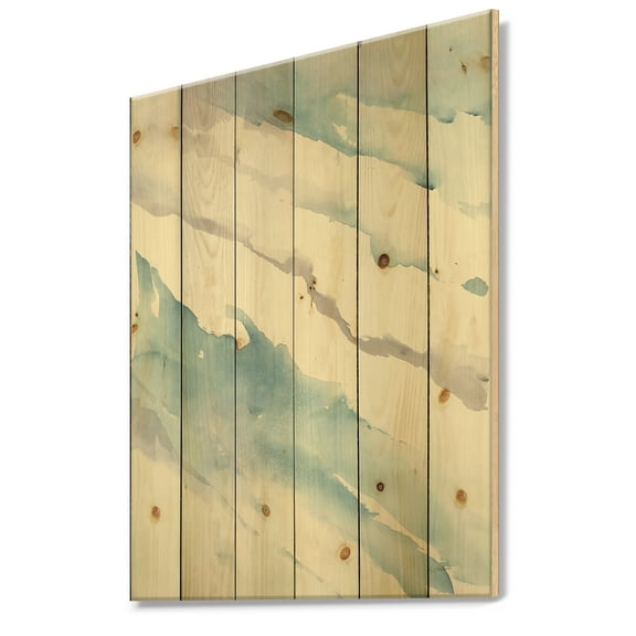 Designart 'Abstract Modern Drift' Cottage Print on Natural Pine Wood