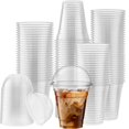 thumbnail image 1 of [50 Sets - 12 Oz] Crystal Clear Plastic PET Cups With Dome lids for Iced Coffee, Cold Drinks, Milkshake, Slush Cups, Smoothy's, Slurpee, Party's, Pla, 1 of 9