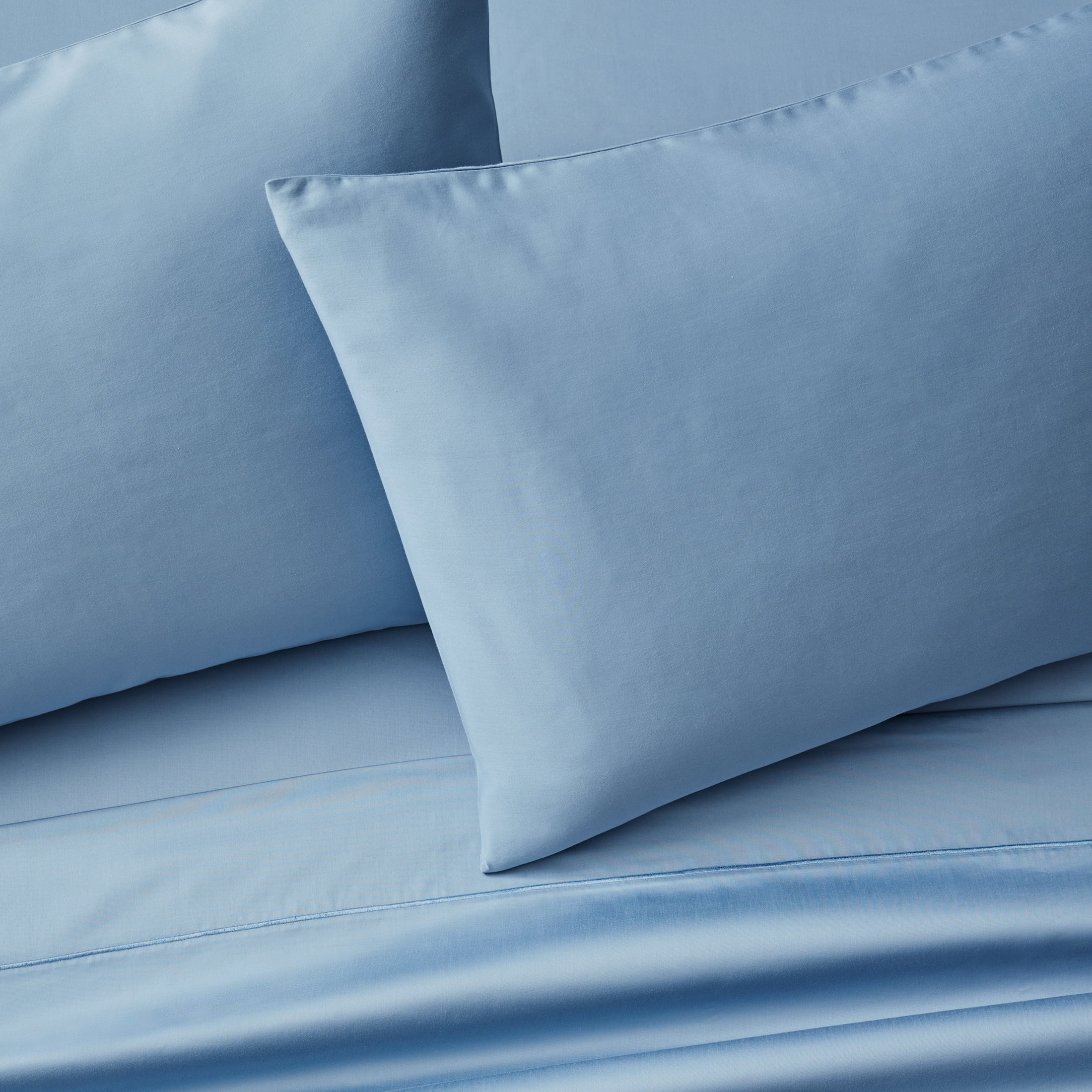 Better Homes & Gardens 2-Piece 100% Cotton 400 Thread Count Blue Silver Performance Pillowcase Set, Standard/Queen