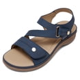 thumbnail image 4 of Littleplum Women's Arch Support Wide Sandals Adjustable Straps Lightweight Walking Summer Shoes for Women,Deep Blue,Size 7, 4 of 11