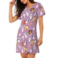 thumbnail image 2 of Sikiie Lovely Animals Print Women's Short-sleeved Nightdress, Round Neck Pullover Nightdress Pajamas Summer Home Wear, 2 of 6