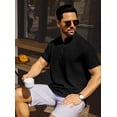 thumbnail image 4 of Fexilor Men's Shirts Short Sleeve Button Down Relaxed Fit Modern Stand Collar Casual Dress Shirts, Fade-Resistant, 4 of 6