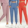 thumbnail image 4 of Women Sports Pants Solid Color High Waist Pocket Quick Dry, 4 of 8