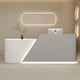 thumbnail image 2 of Bar Pulpit Salon Reception Desk Lectern White Mobile Checkout Shop Cash Counter Pulpitos Retail Kassentisch Shop Furniture My Lux Decor Round, 2 of 13