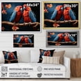 thumbnail image 4 of Designart "Vivid Conversations Among Parrots" Parrot Floater Framed Wall Art Living Room, 4 of 5
